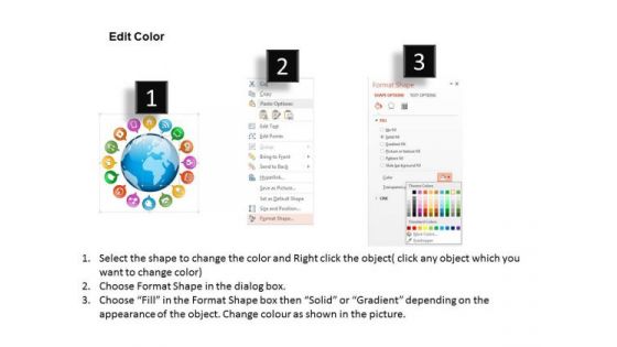 Business Diagram Social Media Icons Globe Presentation Template