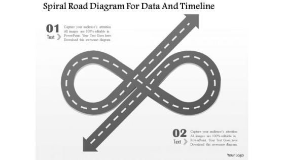 Business Diagram Spiral Road Diagram For Data And Timeline Presentation Template