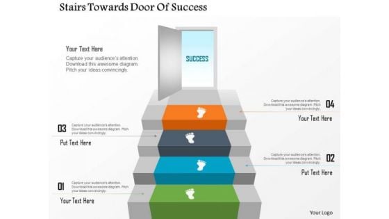 Business Diagram Stairs Towards Door Of Success Presentation Template