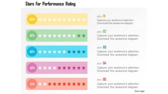 Business Diagram Stars For Performance Rating Presentation Template