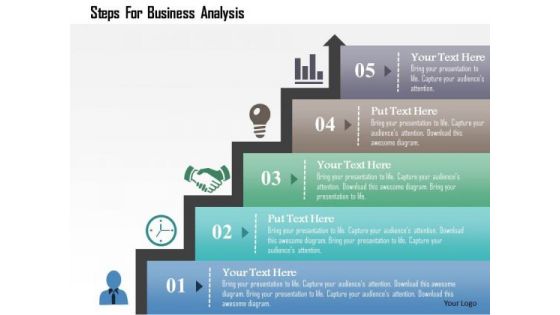 Business Diagram Steps For Business Analysis Presentation Template