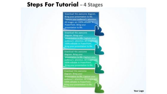 Business Diagram Steps For Tutorial 4 Stages Strategy Diagram