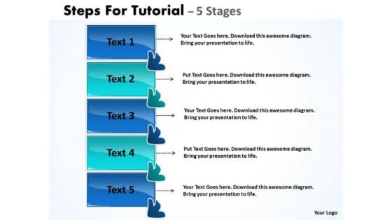 Business Diagram Steps For Tutorial 5 Stages Marketing Diagram