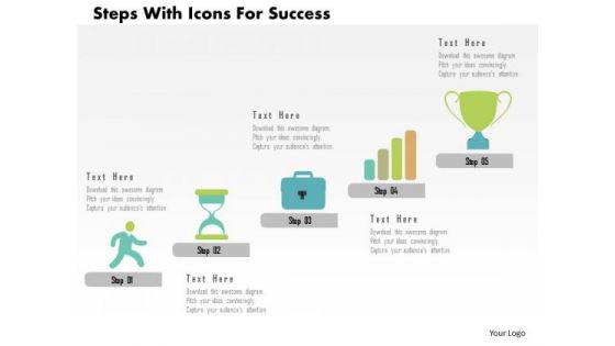 Business Diagram Steps With Icons For Success Presentation Template