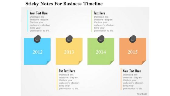 Business Diagram Sticky Notes For Business Timeline Presentation Template