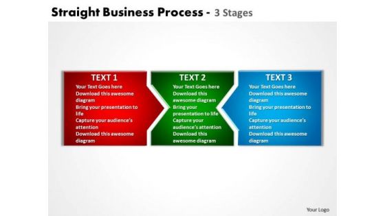 Business Diagram Straight Business Process 3 Stages Mba Models And Frameworks