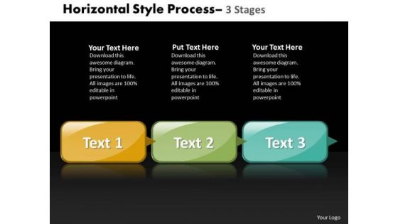 Business Diagram Strategy Diagram Horizontal Style 3 Stages Consulting Diagram