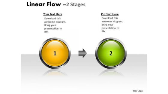 Business Diagram Strategy Diagram Linear Flow 2 Stages