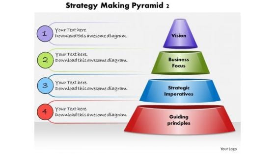 Business Diagram Strategy Making Pyramid 2 PowerPoint Ppt Presentation