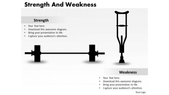 Business Diagram Strength And Weaknesses Sales Diagram