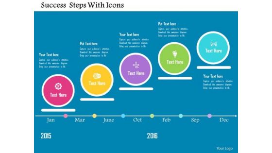 Business Diagram Success Steps With Icons Presentation Template