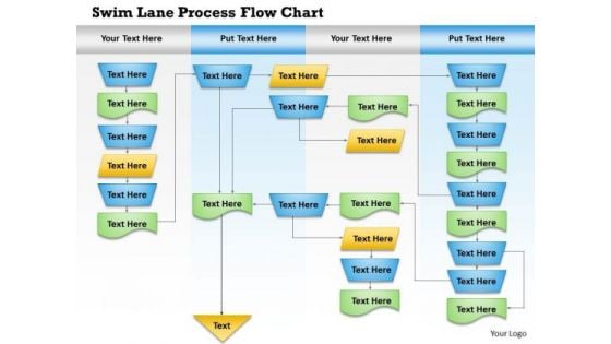 Business Diagram Swim Lane Process Flow Chart Presentation Slide Template