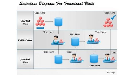 Business Diagram Swimlane Diagram For Functional Units Presentation Template