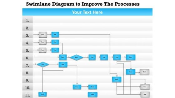 Business Diagram Swimlane Diagram To Improve The Processes Presentation Template