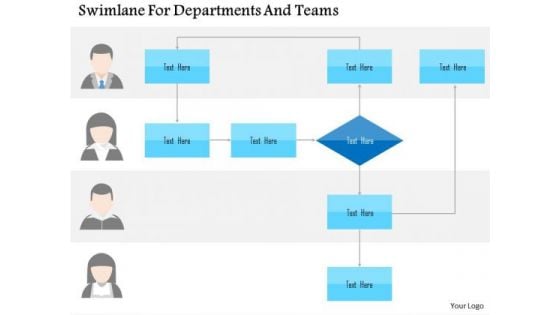 Business Diagram Swimlane For Departments And Teams Presentation Template