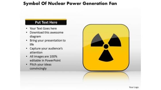 Business Diagram Symbol Of Nuclear Power Generation Fan Presentation Template