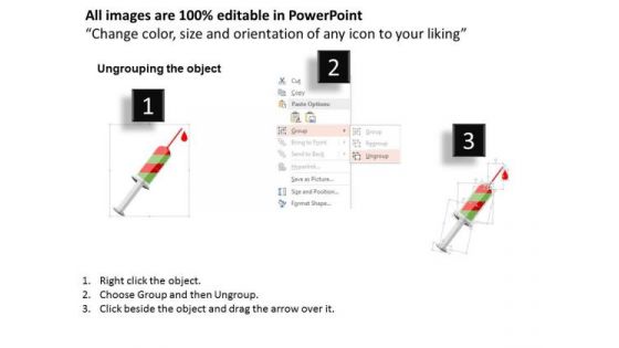 Business Diagram Syringe With Icons For Positioning Presentation Template