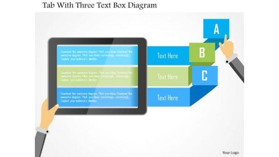 Business Diagram Tab With Three Text Box Diagram Presentation Template