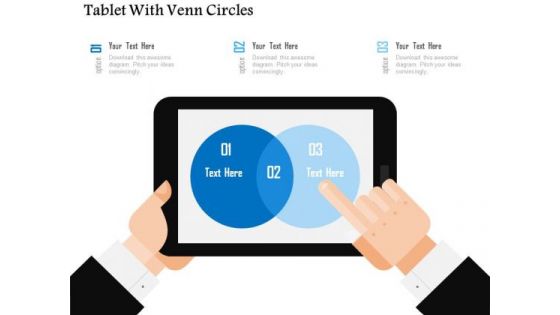 Business Diagram Tablet With Venn Circles Presentation Template