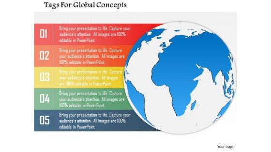 Business Diagram Tags For Global Concepts Presentation Template