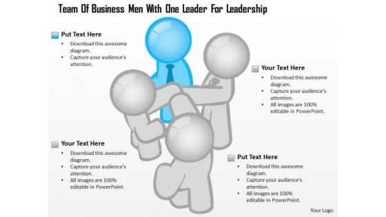 Business Diagram Team Of Business Men With One Leader For Leadership Presentation Template