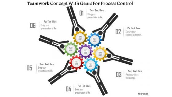 Business Diagram Teamwork Concept With Gears For Process Control Presentation Template