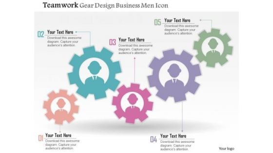 Business Diagram Teamwork Gear Design Business Men Icon Presentation Template