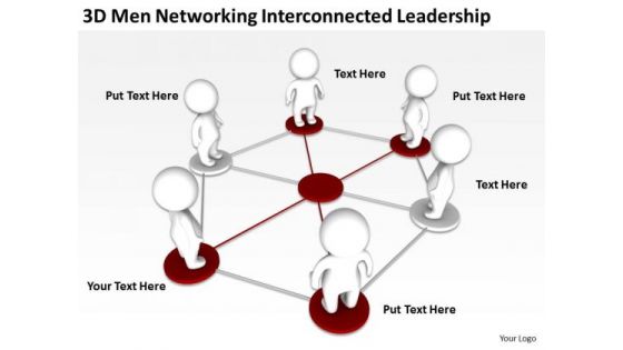 Business Diagram Templates 3d Men Networking Interconnected Leadership PowerPoint Slides