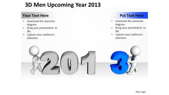 Business Diagram Templates 3d Men Upcoming Year 2013 PowerPoint Slides