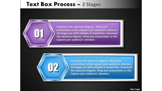 Business Diagram Text Box 2 Step Strategy Diagram
