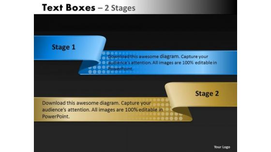 Business Diagram Text Boxes 2 Stages Consulting Diagram