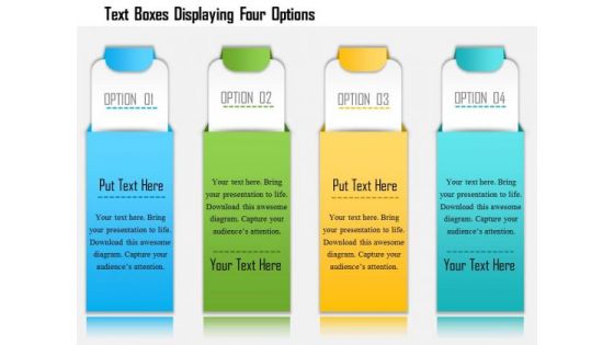 Business Diagram Text Boxes Displaying Four Options Presentation Template