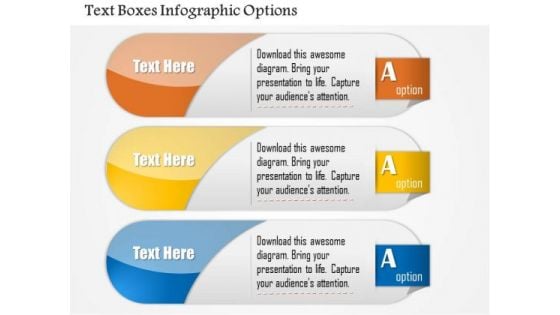 Business Diagram Text Boxes Infographic Options Presentation Template