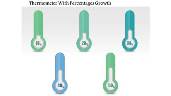 Business Diagram Thermometer With Percentages Growth Presentation Template