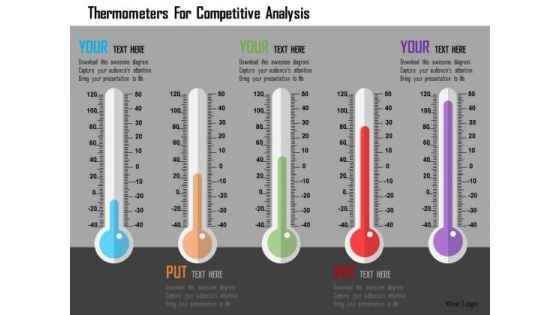 Business Diagram Thermometers For Competitive Analysis Presentation Template