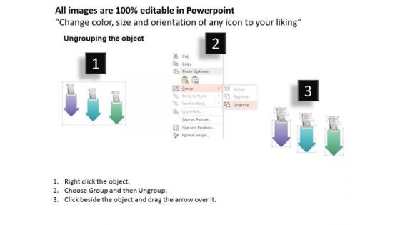 Business Diagram Three Arrows With Communication Icons Presentation Template