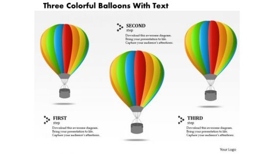 Business Diagram Three Colorful Balloons With Text PowerPoint Template