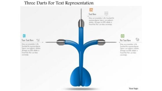 Business Diagram Three Darts For Text Representation Presentation Template