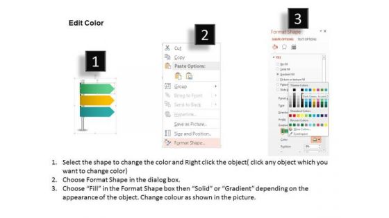 Business Diagram Three Icons On Flag Presentation Template