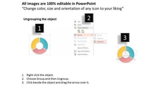 Business Diagram Three Icons With Circle Diagram Presentation Template