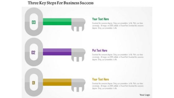 Business Diagram Three Key Steps For Business Success Presentation Template