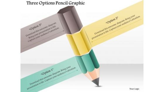 Business Diagram Three Options Pencil Graphic Presentation Template