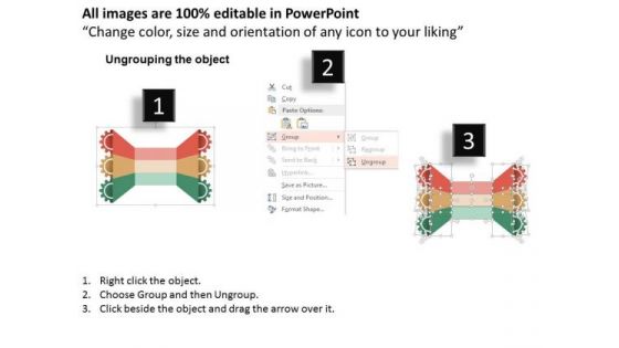 Business Diagram Three Staged Gear Diagram With Icons PowerPoint Template