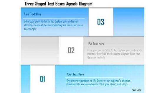 Business Diagram Three Staged Text Boxes Agenda Diagram Presentation Template