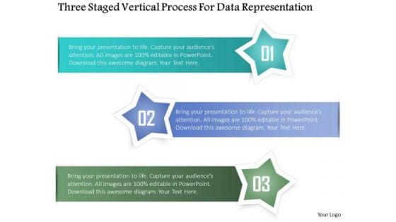 Business Diagram Three Staged Vertical Process For Data Representation Presentation Template