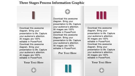 Business Diagram Three Stages Process Information Graphic Presentation Template