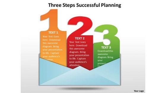 Business Diagram Three Steps Successful Planning Business Cycle Diagram