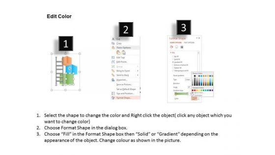Business Diagram Three Steps With Growth Ladder And Icons Presentation Template