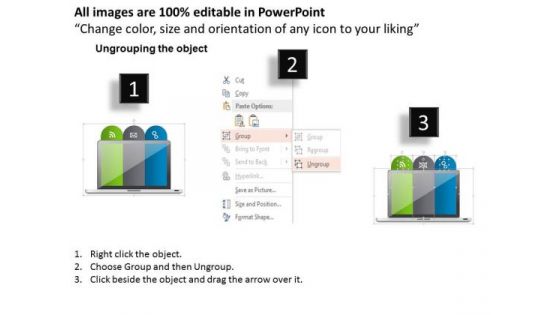 Business Diagram Three Technology Icon Diagram Presentation Template