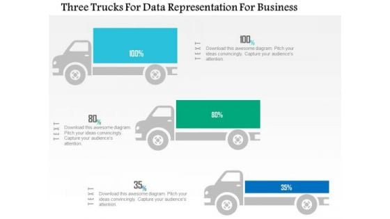 Business Diagram Three Trucks For Data Representation For Business PowerPoint Slide